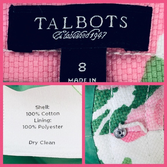Talbots Classic Shift Pink & Green Dress 8 - Picture 4 of 4